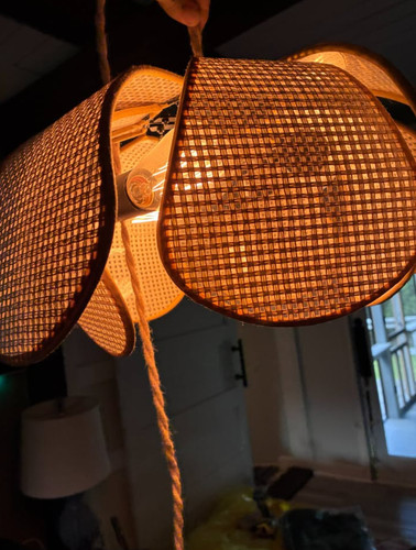 Wicker light fixture over head - wicker,